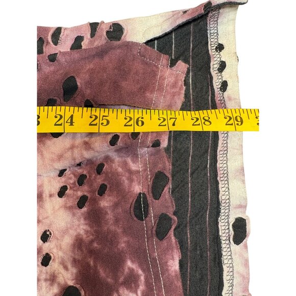 Hudson Outerwear  Womans Tie-Dye Distressed Long-Sleeve Shirt M Purple & Black - Picture 7 of 7